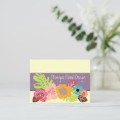 レトロはっきりした熱帯花/DIY背景 名刺 (スタンド正面)