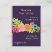 レトロはっきりした熱帯花/DIY背景 名刺 (裏面)