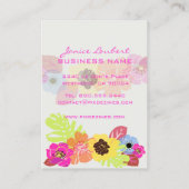 レトロはっきりした熱帯花/DIY背景 名刺 (裏面)