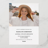 レトロはっきりした金ゴールド2025卒業パーティー4写真 箔招待状 (裏面)