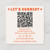 レトロはっきりした70のBoho GroovyトレンディーファンキーQRコード スクエア名刺 (裏面)