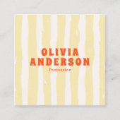 レトロはっきりした70のBoho GroovyトレンディーファンキーQRコード スクエア名刺 (正面)