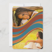 レトロはっきりした70ズレインボースワールカジュアル卒業 招待状 (裏面)