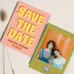 レトロはっきりしたGroovy & Bright Bohoの結婚Qrコード セーブザデート<br><div class="desc">レトロはっきりしたGroovy & Bright Bohoの結婚Qrコード</div>
