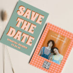 レトロはっきりしたGroovy & Bright Bohoの結婚Qrコード セーブザデート<br><div class="desc">レトロはっきりしたGroovy & Bright Bohoの結婚Qrコード</div>