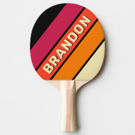 レトロはっきりしたVHSストライプの（名前） 卓球ラケット