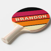 レトロはっきりしたVHSストライプの（名前） 卓球ラケット (正面アングル)