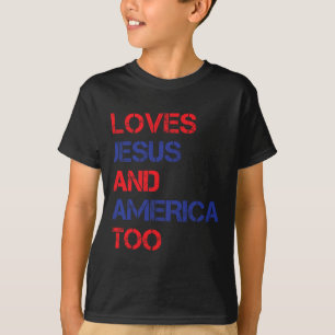 レトロはイエスとアメリカを愛し、キリスト教の4番目 Tシャツ