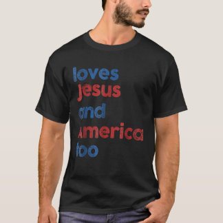 レトロはイエスとアメリカを7月の贈り物の4番目に愛している Tシャツ