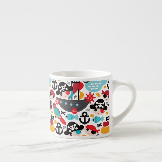 レトロはイラストレーションの航行を略奪します エスプレッソカップ (右)