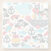 レトロはイラストレーションの航行を略奪します ガラスコースター (裏面)