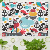 レトロはイラストレーションの航行を略奪します キッチンタオル (折り畳み)