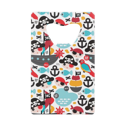 レトロはイラストレーションの航行を略奪します クレジットカード栓抜き (正面)