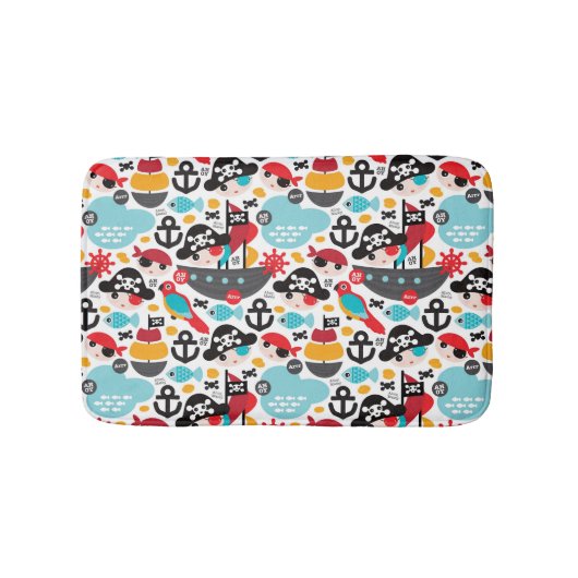 レトロはイラストレーションの航行を略奪します バスマット (正面)