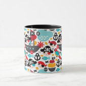 レトロはイラストレーションの航行を略奪します マグカップ (中央)