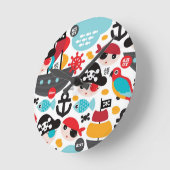 レトロはイラストレーションの航行を略奪します ラウンド壁時計 (傾斜)