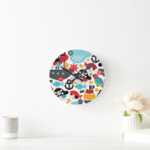 レトロはイラストレーションの航行を略奪します ラウンド壁時計 (ホーム)