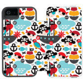 レトロはイラストレーションの航行を略奪します INCIPIO iPhoneウォレットケース (フォリオ Open)