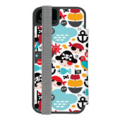 レトロはイラストレーションの航行を略奪します INCIPIO iPhoneウォレットケース (フォリオ裏面)