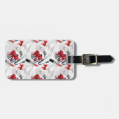 レトロはガーリーで粋なカラフルを構成します ラゲッジタグ (正面横)