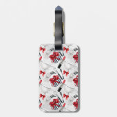 レトロはガーリーで粋なカラフルを構成します ラゲッジタグ (裏面縦)