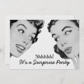 レトロはサプライズ誕生日パーティーを告げる 招待状 (正面/裏面)