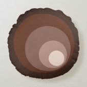 レトロはブラウンの錆の暗灰色のクリームを一周します ラウンドクッション (正面)