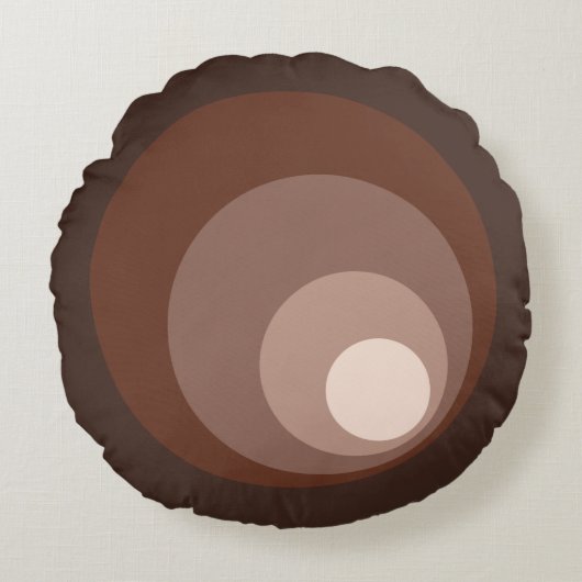 レトロはブラウンの錆の暗灰色のクリームを一周します ラウンドクッション (正面)