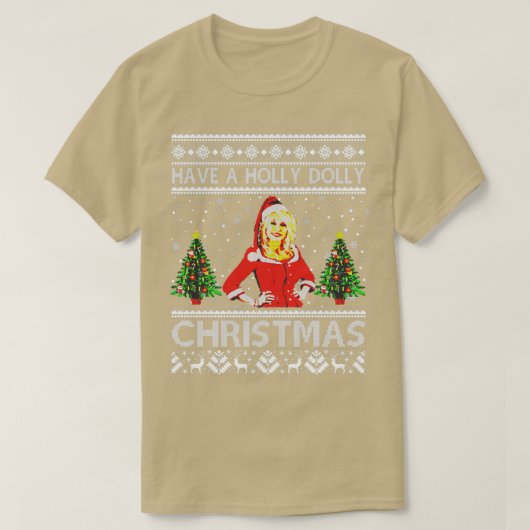 レトロはホリードリーを持っているクリスマスラブパートン・ムス Tシャツ (デザイン正面)