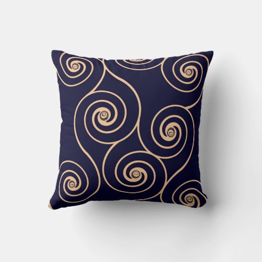 レトロはモモの装飾の枕を持つ海軍を振り回します クッション (裏面)