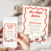 レトロはリハーサルディナーの前の夜に波打つ 招待状