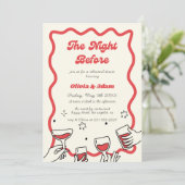 レトロはリハーサルディナーの前の夜に波打つ 招待状 (スタンド正面)