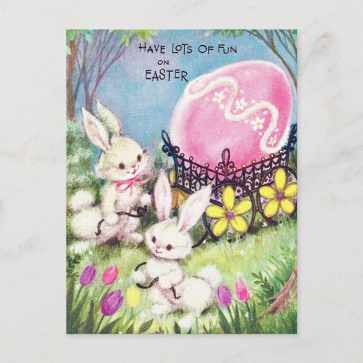レトロは復活祭のおもしろいをたくさん持っている ポストカード (正面)