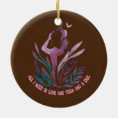 レトロは愛とヨガと犬 セラミックオーナメント (裏面)