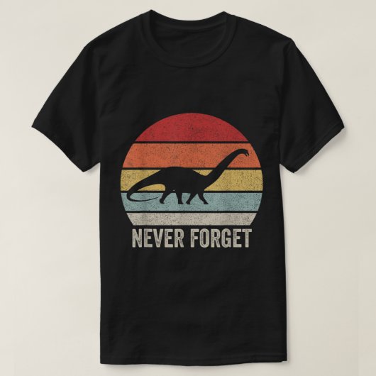 レトロは決忘れして恐竜の贈り物ヴィンテージおもしろい Tシャツ (デザイン正面)