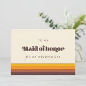 レトロは私の結婚式のデイカードのメイド・オブ・オーナー（花嫁付き添い人）に 招待状 (スタンド正面)