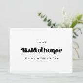 レトロは私の結婚式のデイカードのメイド・オブ・オーナー（花嫁付き添い人）に 招待状 (スタンド正面)