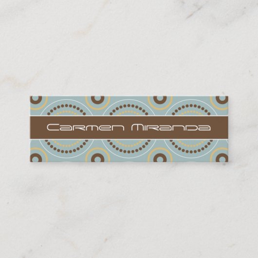 レトロは細いカードに点を打ちます スキニー名刺 (正面)