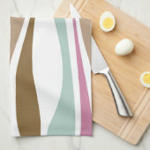レトロは縞で飾ります キッチンタオル (四つ折り)