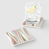 レトロは縞で飾ります ストーンコースター (横)