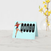 レトロは習慣用カードを蹴ったおめでとう カード (黄色い花)