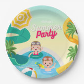 レトロは5歳の誕生日にダイビング ペーパープレート (正面)