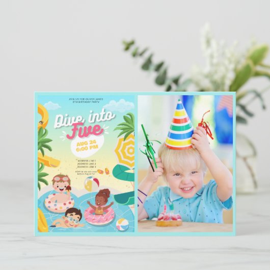 レトロは5歳の誕生日にダイビング 招待状 (スタンド正面)