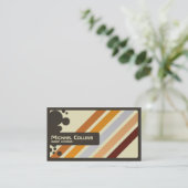 レトロは-スタイル4を縞で飾ります 名刺 (スタンド正面)