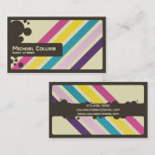 レトロは-スタイル6を縞で飾ります 名刺 (正面/裏面)