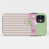 レトロは、花及びモノグラムのiPhone 5の場合縞で飾ります Case-Mate iPhoneケース (裏面(横))