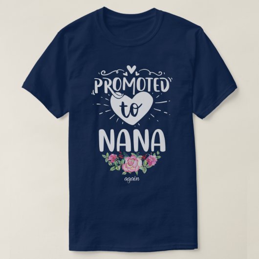 レトロはNanaおばあちゃん妊娠リビールBaに昇格 Tシャツ (デザイン正面)