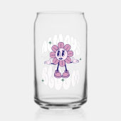 レトロひまわりキャラクター引用ピンク ガラス缶 (裏面)