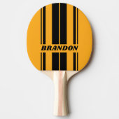 レトロひまわりバズストライプボード名 卓球ラケット (正面)