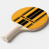 レトロひまわりバズストライプボード名 卓球ラケット (正面アングル)